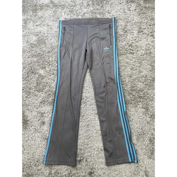 VTG Adidas Originals Track Pants Womens Small Gray 3-Stripes Zip Pockets Trefoil - Picture 1 of 10